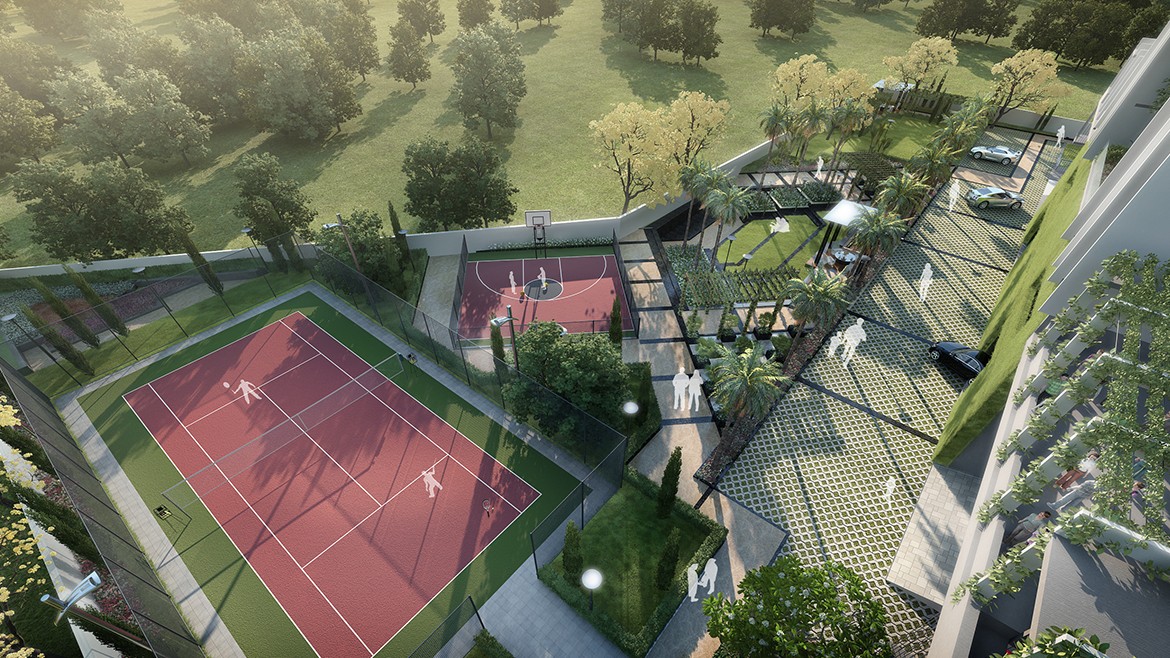 Vaishnavi Oasis tennis court | Top Luxurious 2BHK and 3BHK flats are for sale in JP NAGAR 9TH PHASE, bengaluru